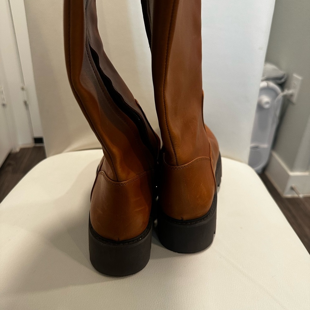 Franco Sarto Brown Knee-High Leather Boots - Picture 3 of 7
